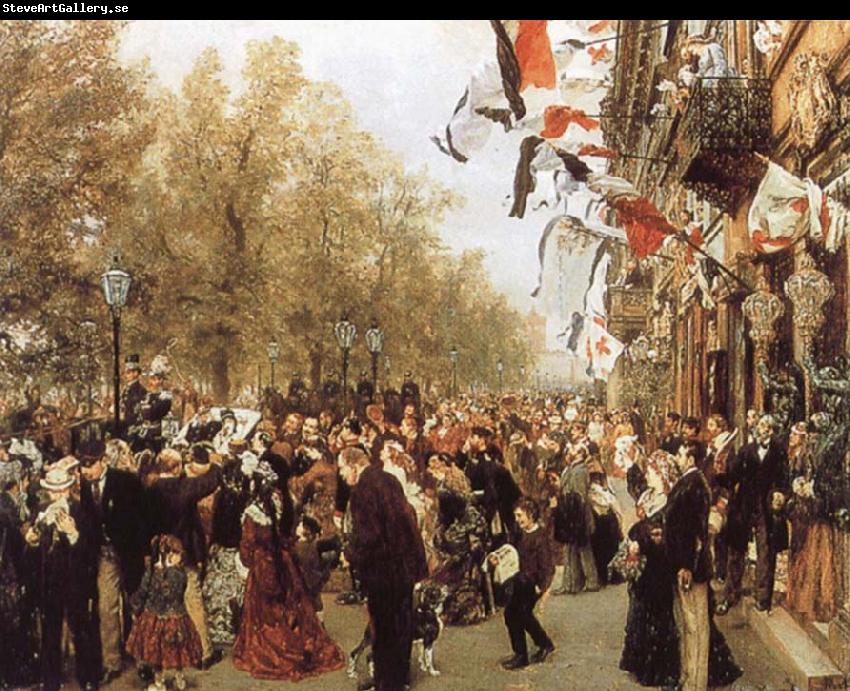 Adolph von Menzel Departure of King Whilelm i for the Front